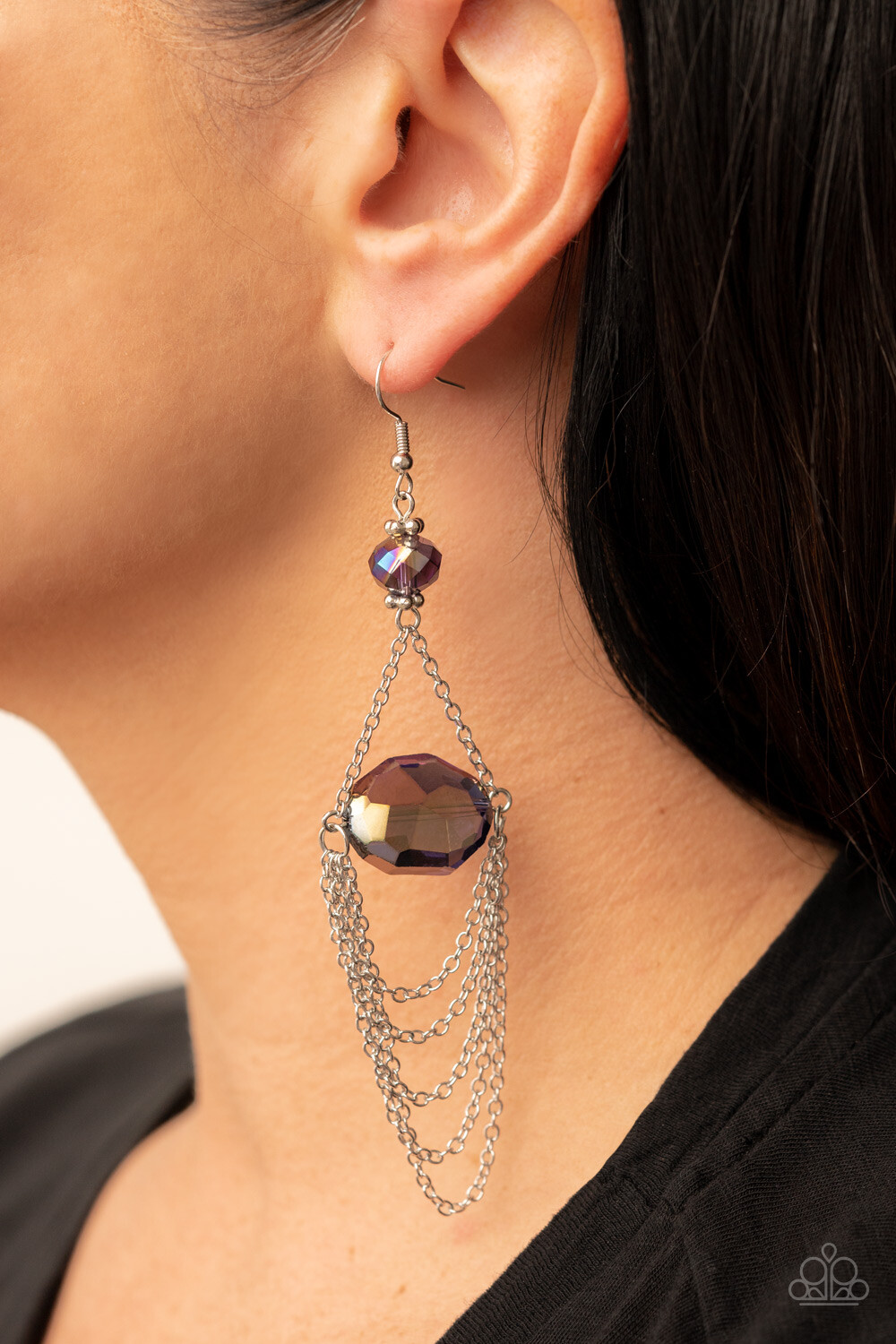 Paparazzi~Ethereally Extravagant Purple Iridescent Earrings🌈NEW RELEASE 2022🌈