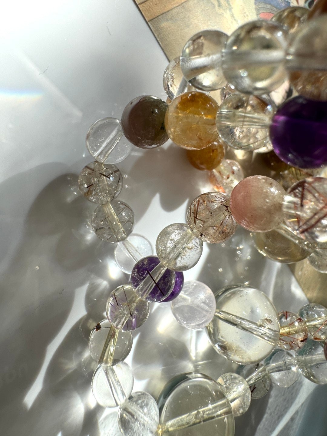 MultiGemstone Quartz Crystal Vibrant Energy and Harmony