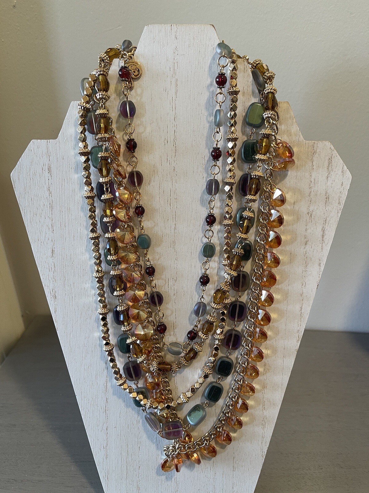 Passiana 5 Layer Necklace In Multi Color Stone Beads New Without Tag
