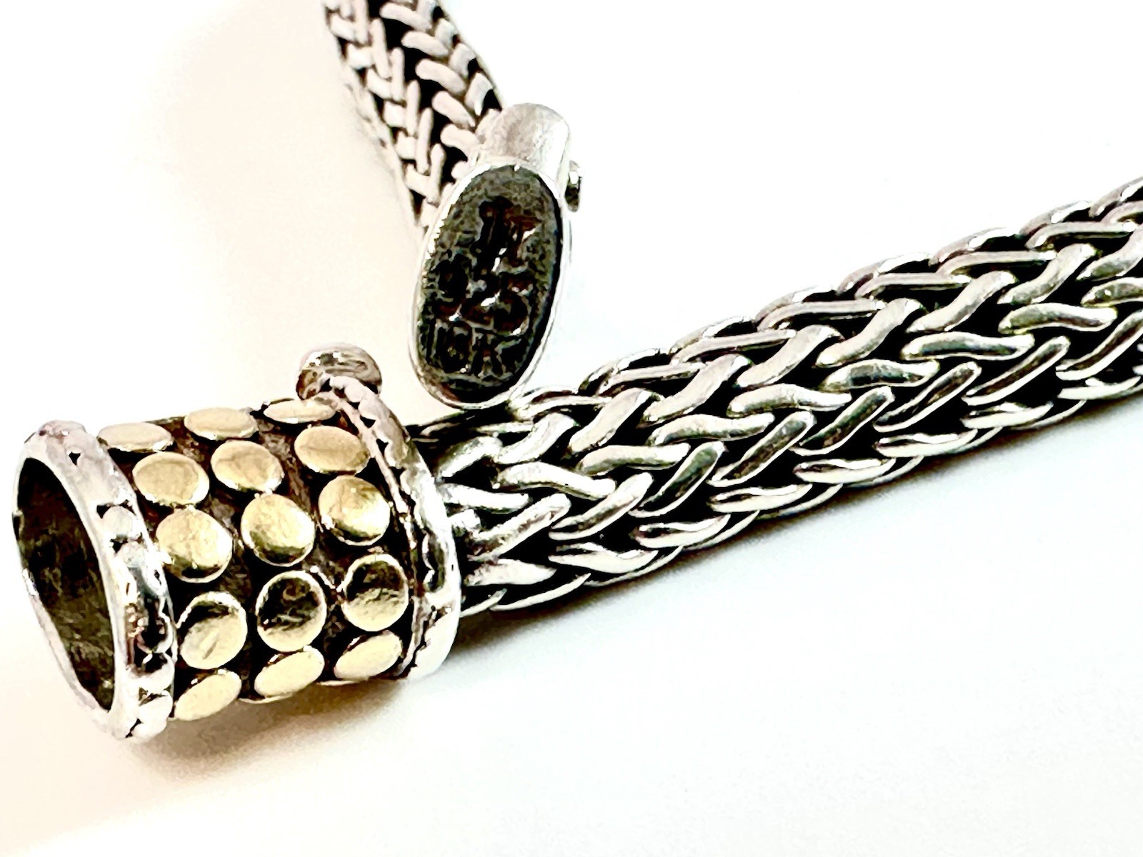 John Hardy Dot Bracelet – 18K Gold and Sterling Silver 7.75”