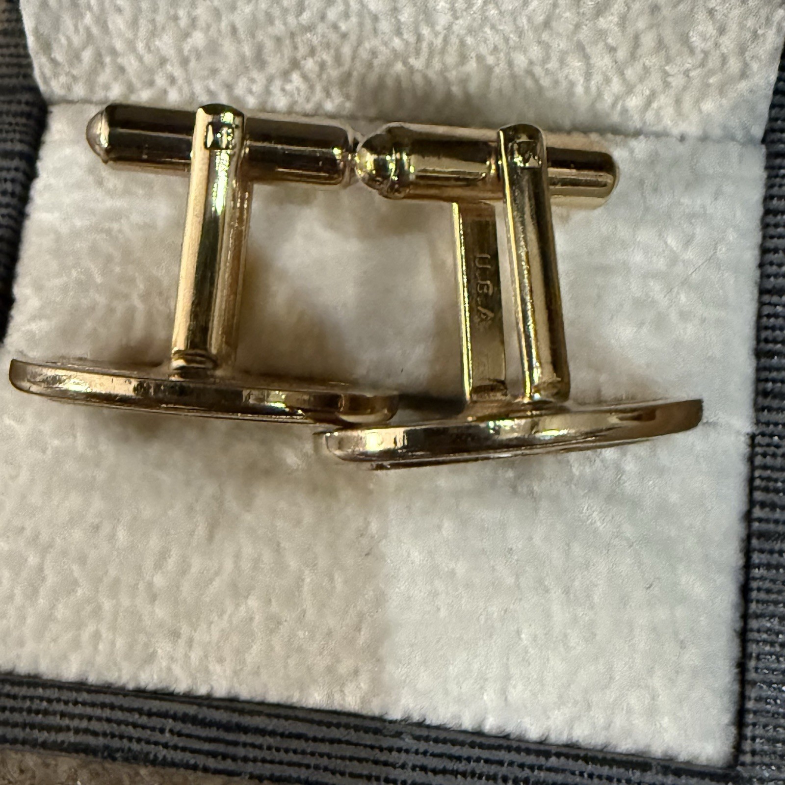 S Initial Monogram Cufflink USA Gold Preppy Business Casual Old Money