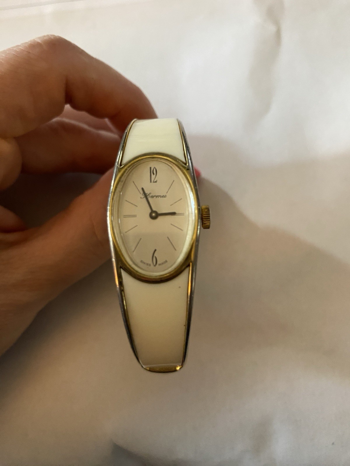 Vintage Hermes Lucite Bangle Watch
