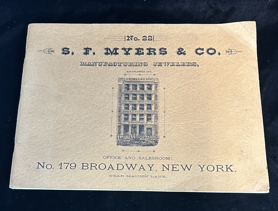 Vtg 1884 NO. 22 SF MYERS & CO. Antique Watch & Clock Catalog 1964 Reprint