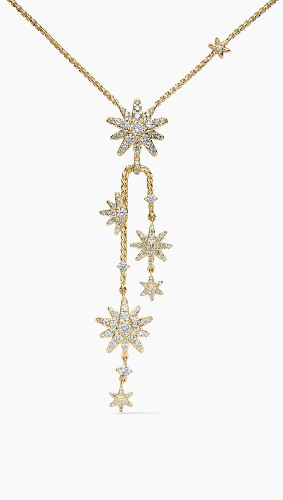 AUTHENTIC DAVID YURMAN STARBURST CLUSTER NECKLACE 18K Yellow Gold with Diamonds