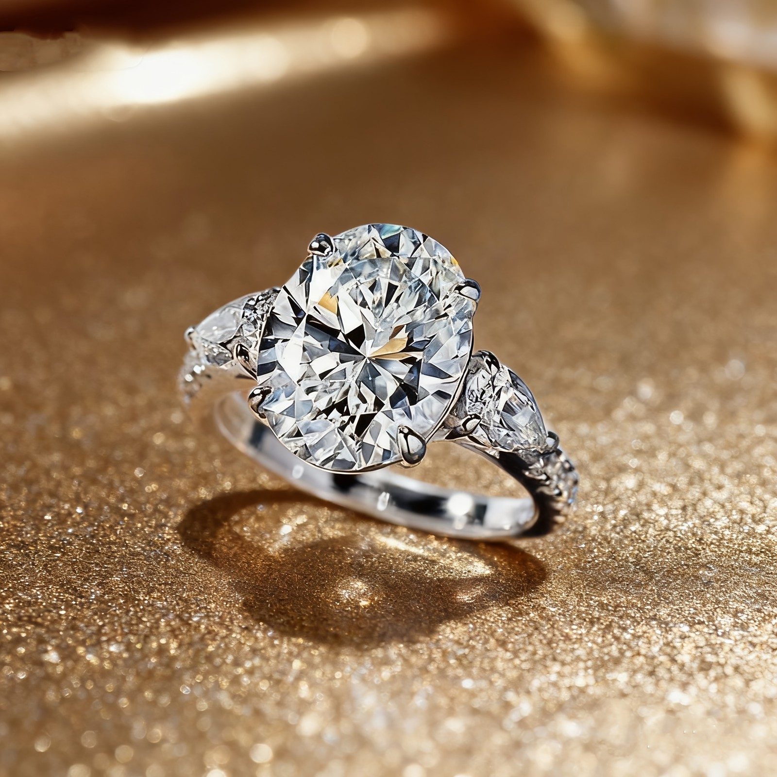 Moissanite Engagement Ring 925 Silver Size 6 7 8 9 10