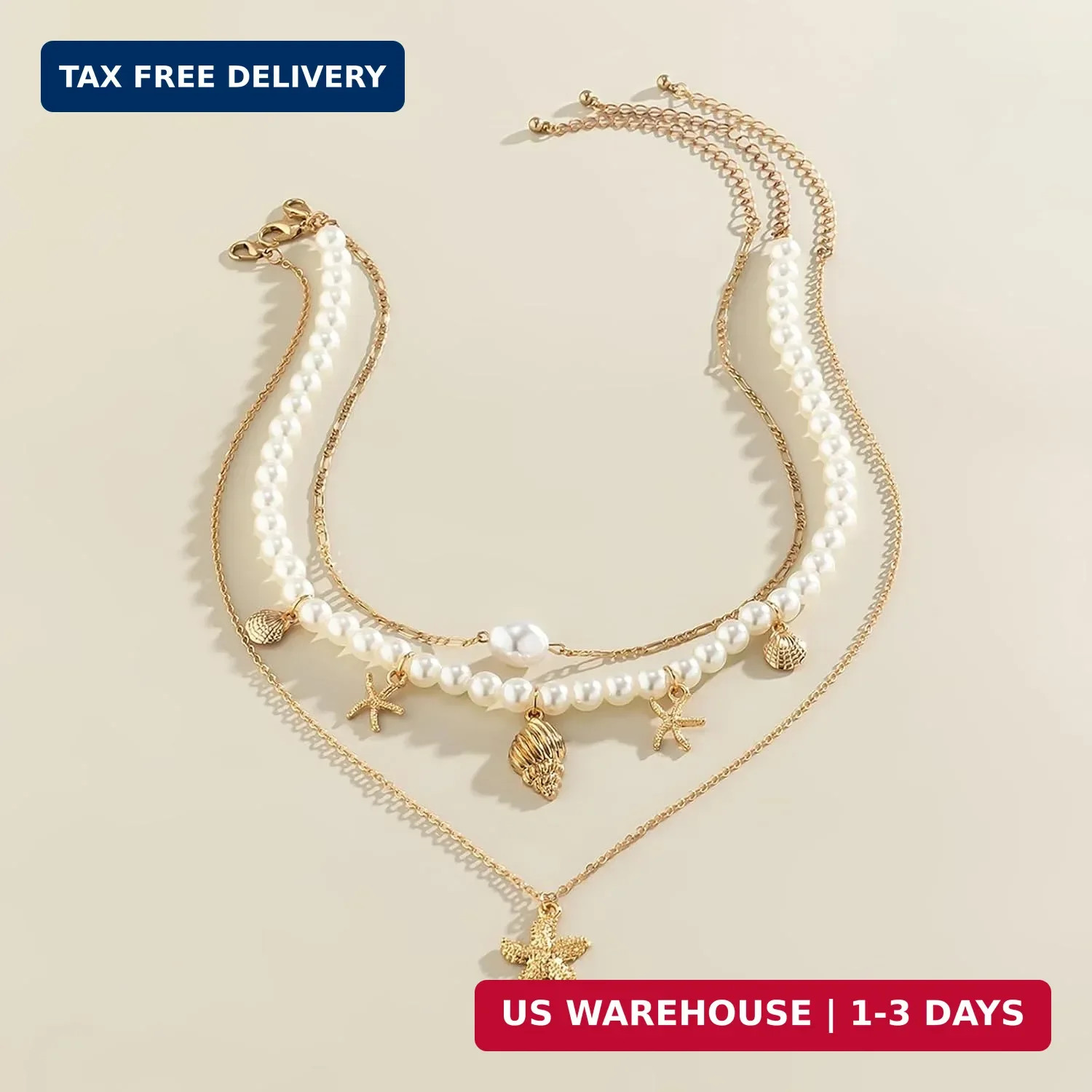 Shell Necklaces Women Layered Gold Boho Beaded Seashell