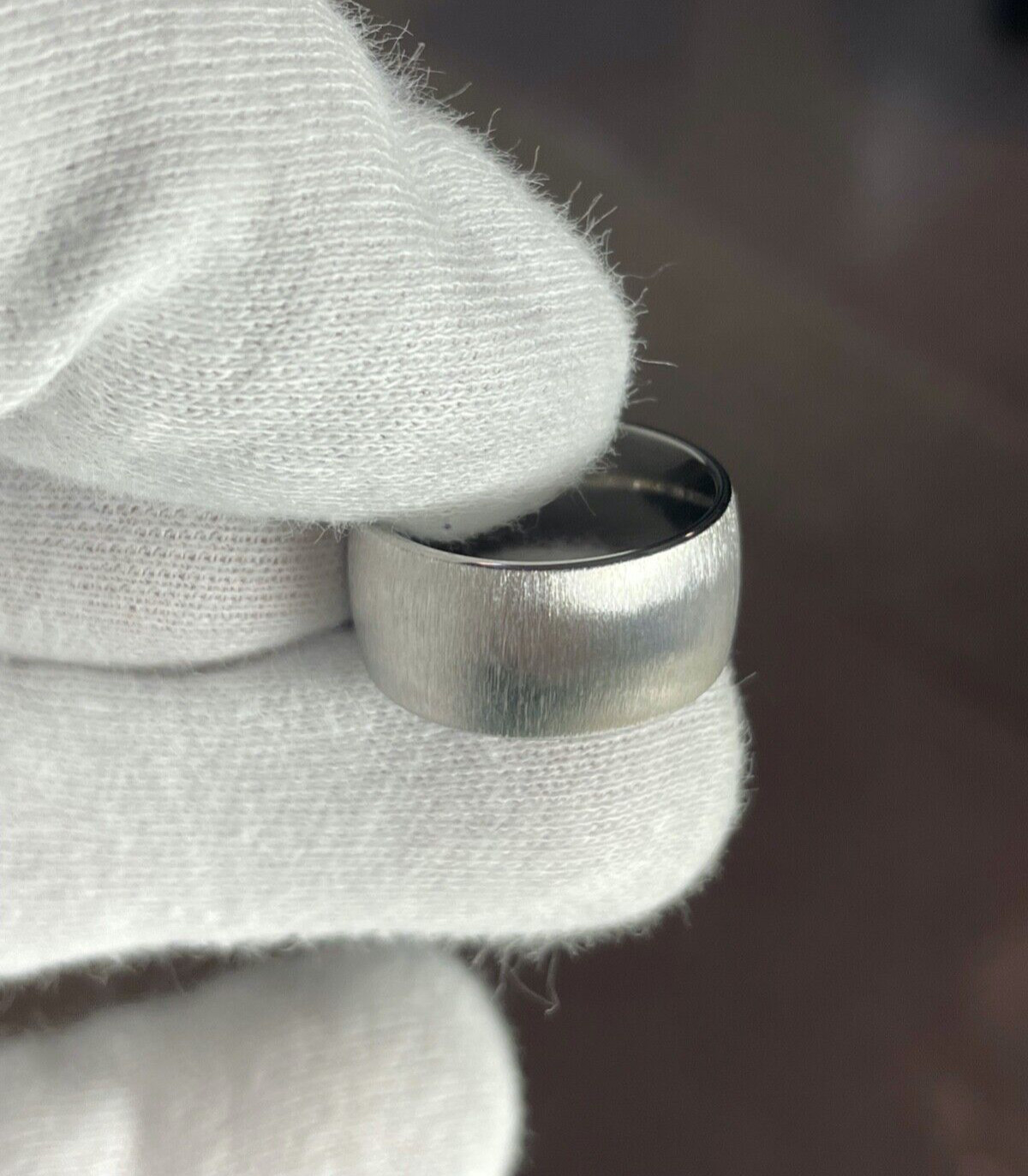 Women’s Unique Titanium Band, Luminescent Finish, Wide 10-12mm widths Available