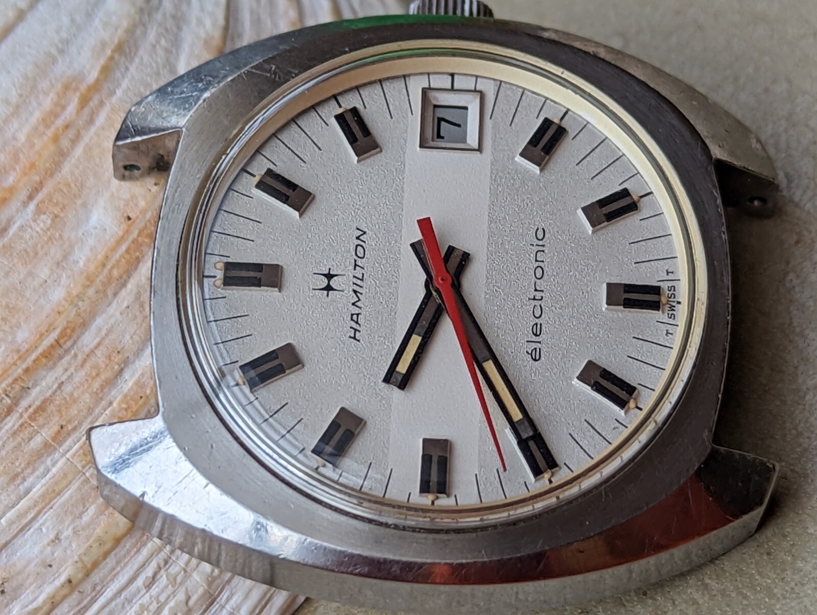 Vintage 1970’s Hamilton Electronic All SS Watch w/Signed Crown,ESA 9154 Mvmt