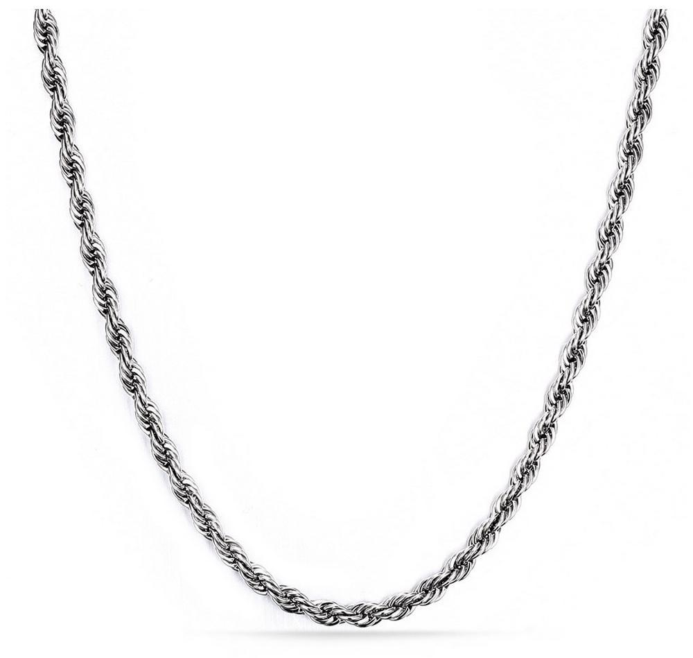 Solid .925 Sterling Silver Diamond Cut Twisted French Rope Chain Necklace Anklet