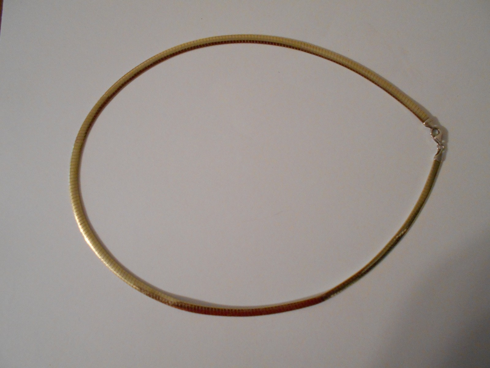 Snake Flat Gold over .925 Sterling Silver Gold 1/11 10kt Length 17.5″ Necklace