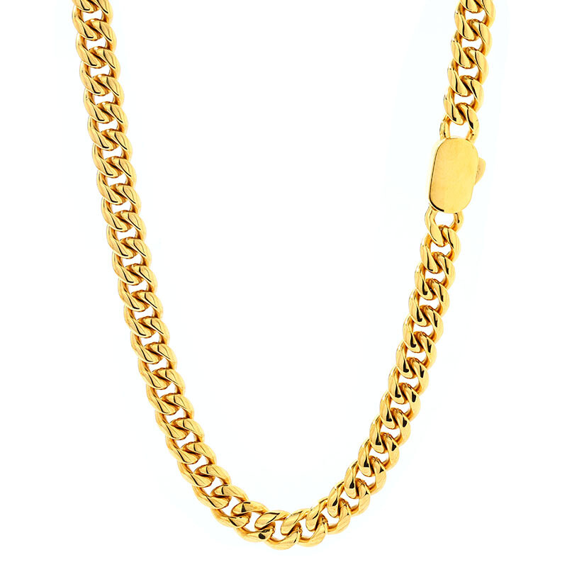 Fashion Mens Cuban Link Chain Stainless Steel Necklace Hip Hop Jewelry for Men