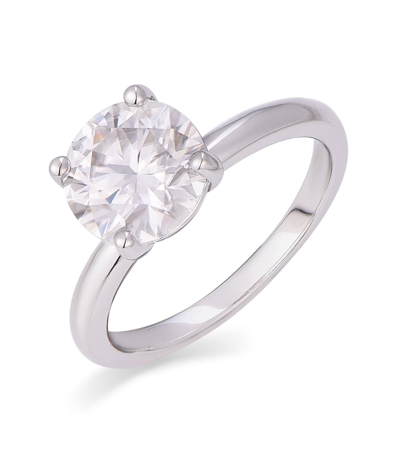 1.2ct GRA VVS Moissanite Solitaire Sterling Silver Engagement Ring 2.5-15 S10493