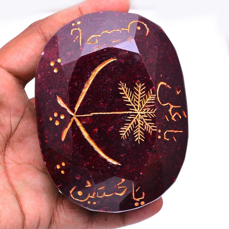 3372 Cts Natural Ruby Gorgeous Red Hand Carving Huge Size Certified Gemstone