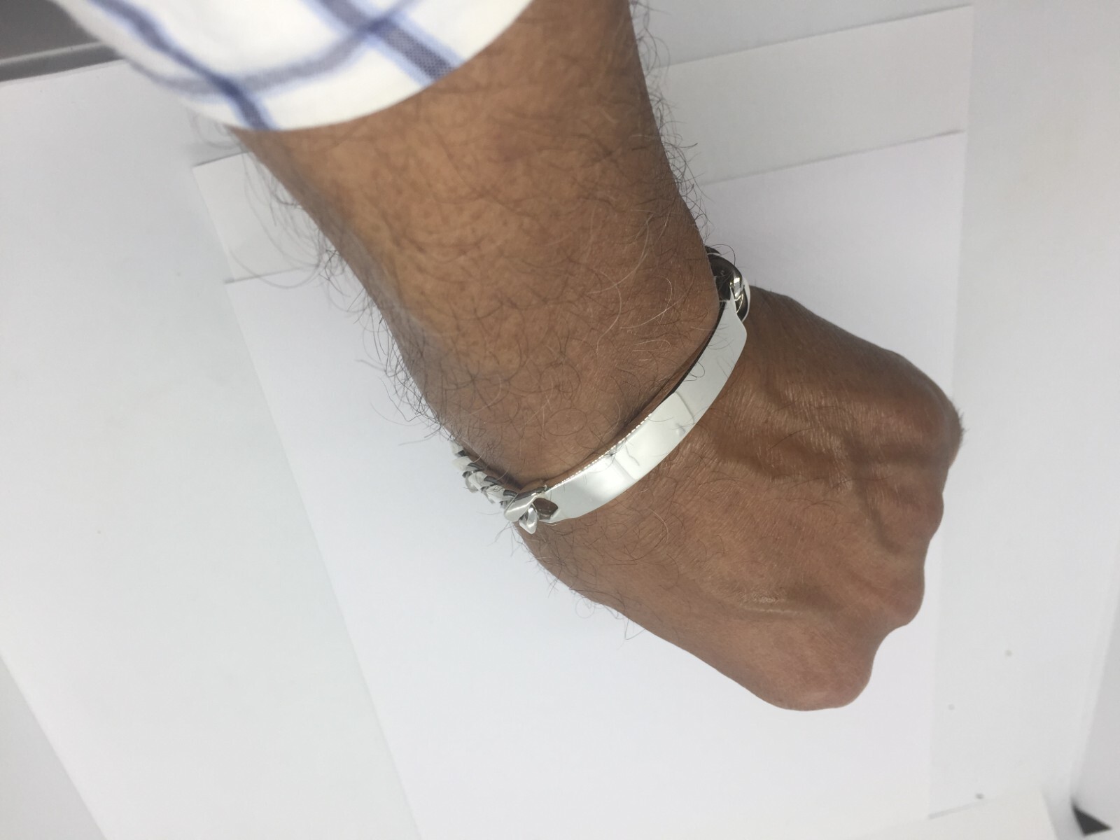 Men’s Bracelet 11mm 925 sterling silver handmade miami cuban link ID bracelet