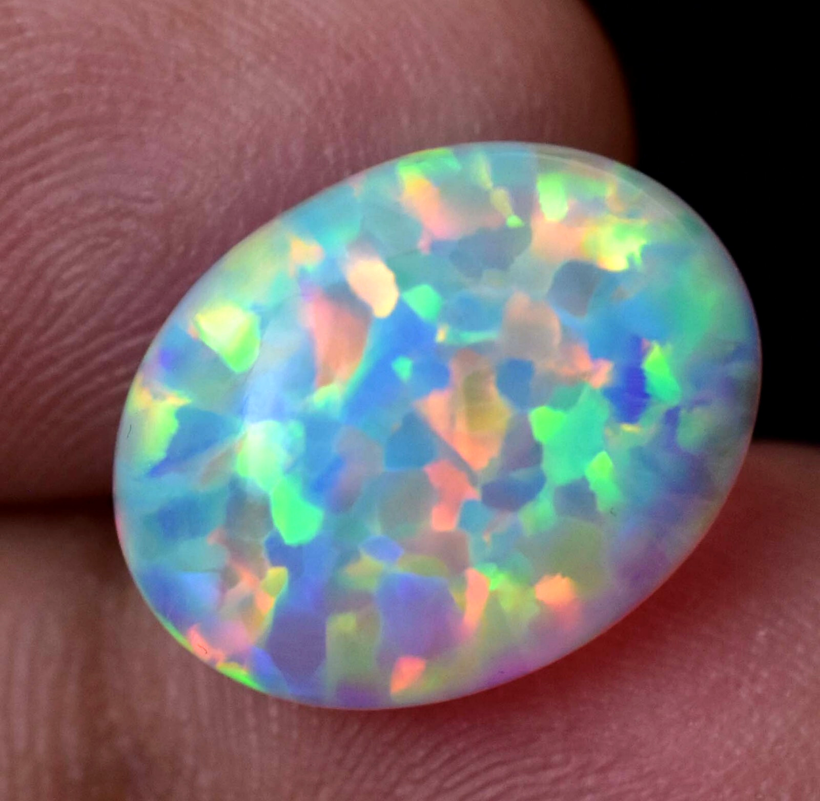 Natural Ethiopian Fire Opal 7.85 CT Certified Play Of Color 16 X 12 MM Gemstone
