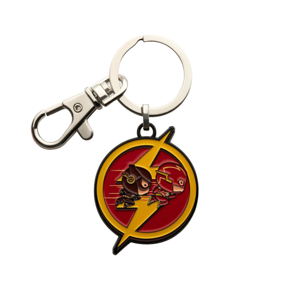 DC Comics The 2 Flashes Chibi Keychain, Official The Flash Movie – 3.6cm x 4.2cm