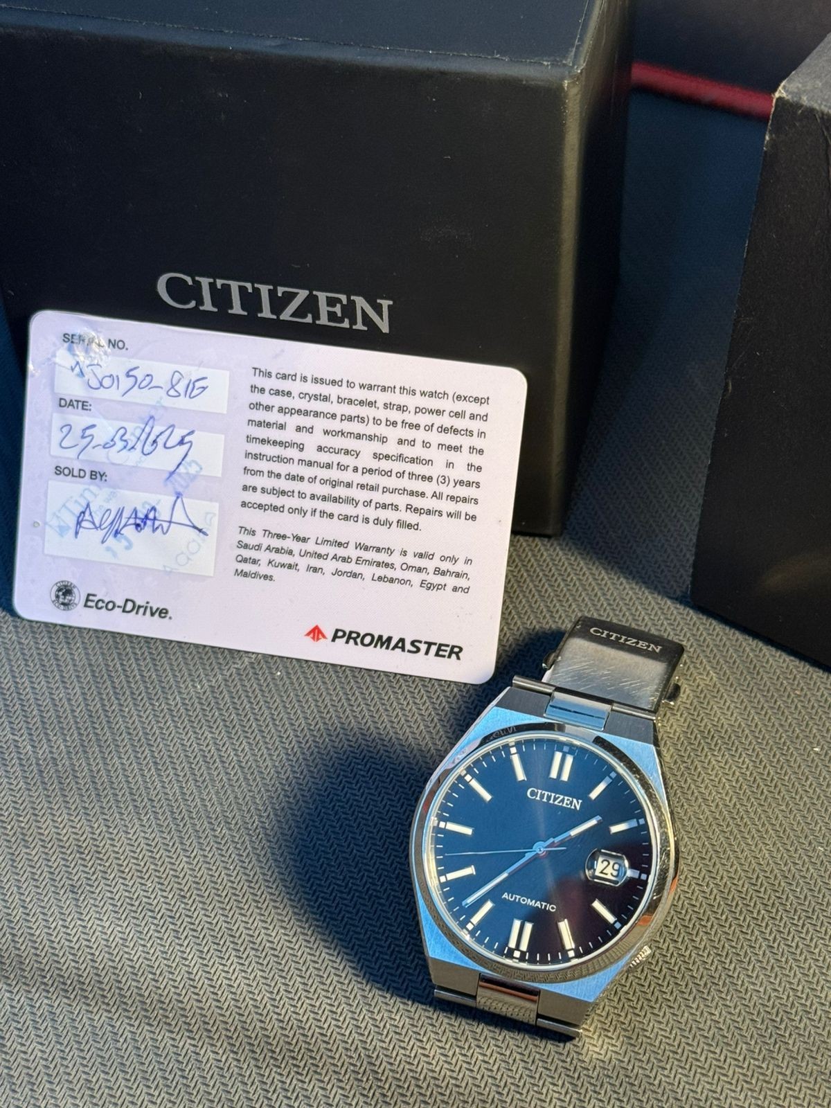 Citizen Tsuyosa NJ0150-81E Automatic Men Watch President Bracelet Warranty 2028