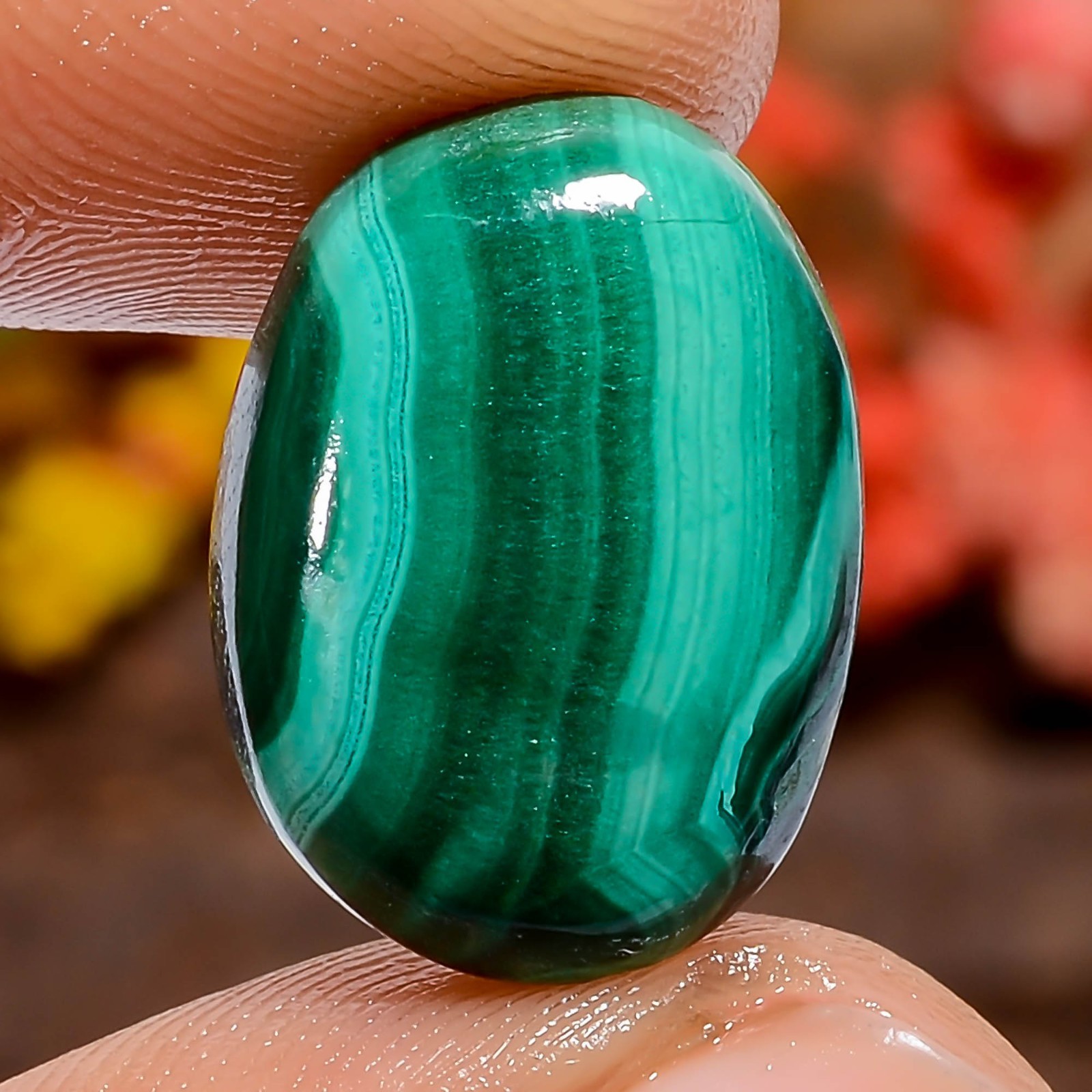 Natural Green Malachite Oval 15Ct Loose Gemstone 17X12X4mm Pendant Africa