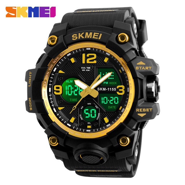 SKMEI Men Sport Watches Military Dual Time Boys Watch Digital Quartz Wristwatch