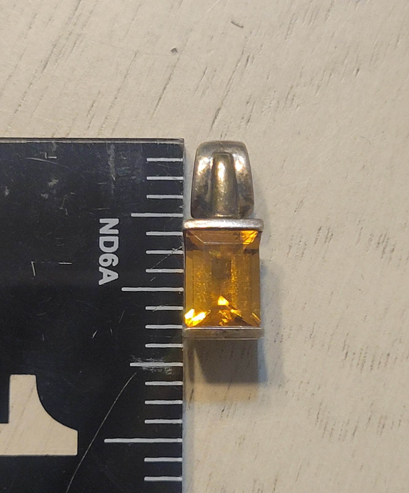Vintage 925 Sterling Silver 18K Gold Pendant Citrine Stone Women’s Jewelry