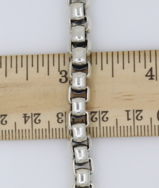 Jai John Hardy Sterling Silver Box Chain Bracelet 8″ – 44.1 Grams