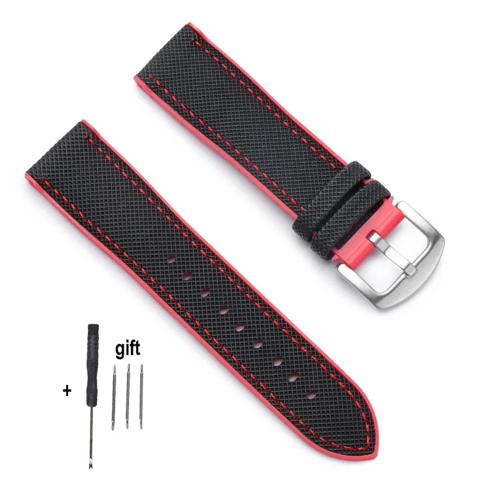 18mm 20mm 21mm 22mm Nylon Rubber Sailcloth Watch Strap Band for Omega for Seiko