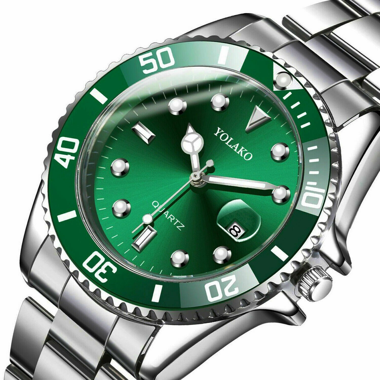 Classic Luxury Mens Stainless Steel Watch Casual Analog Date Quartz Wrist watche