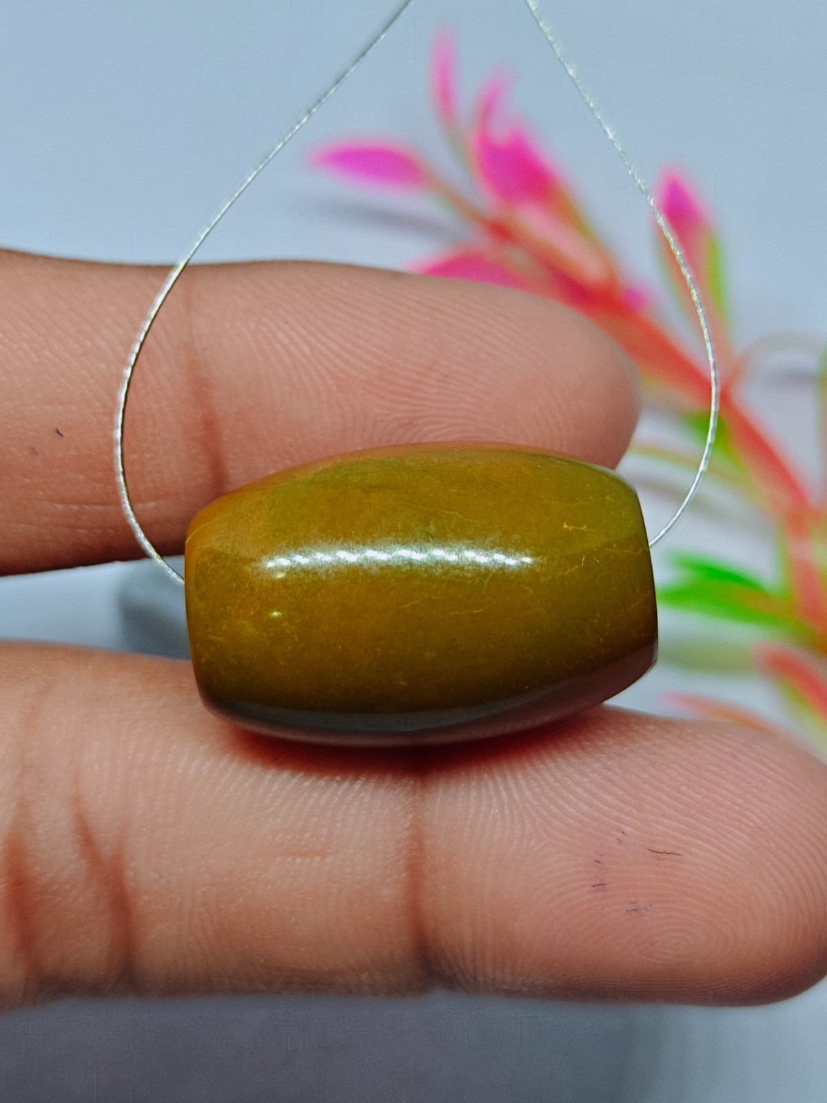 Tibetan Turquoise Drum Beads: 45 CT Polished Gemstone Loose Bead.