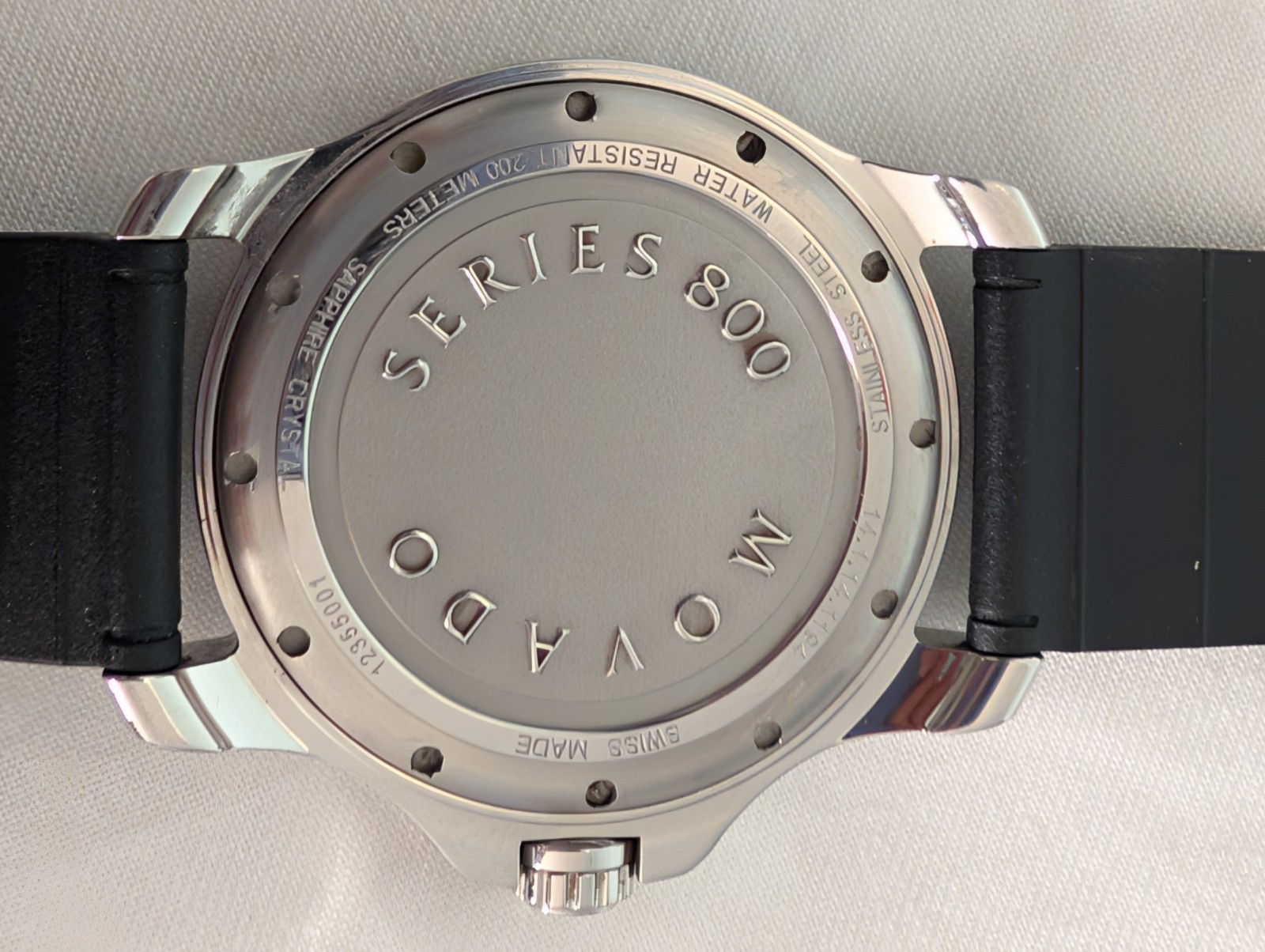 Movado Sport Series 800 Black/Blue Dial 40MM Watch Quartz Sapphire 14.1.14.1194