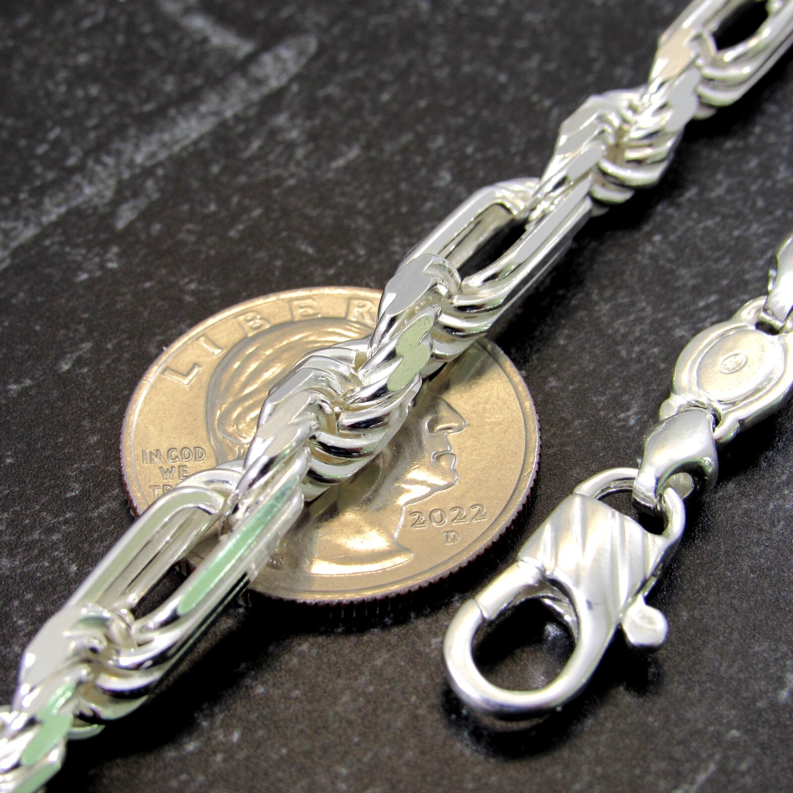 Solid 925 Sterling Silver Men’s Italian Figarope Chain Milano Necklace Bracelet