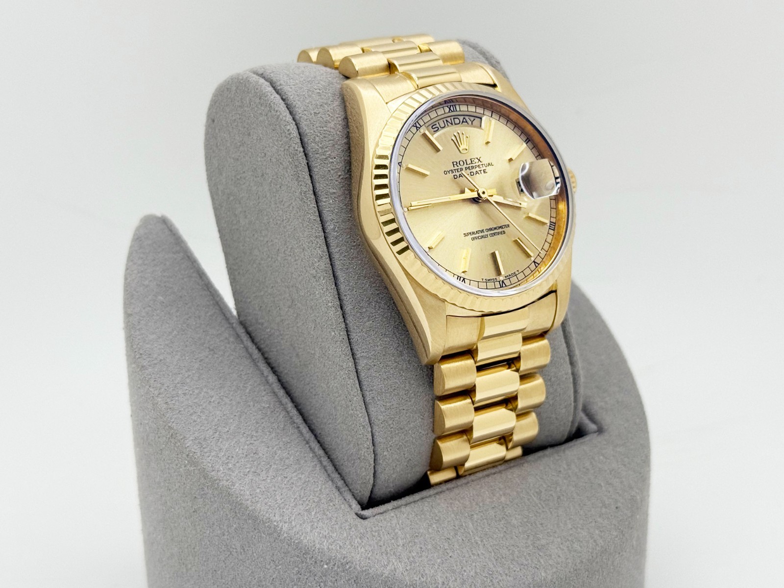 Rolex Day Date President 18038 36mm Champagne Dial 18K Yellow Gold Box Booklets