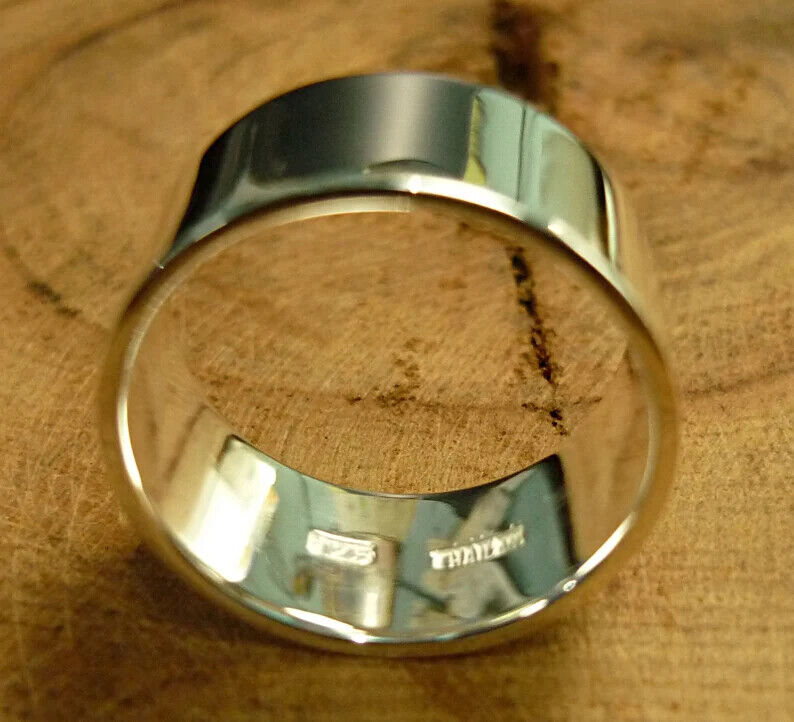 925 Sterling Silver Wide Band& Meditation Statement Handmade Ring All size-D-24