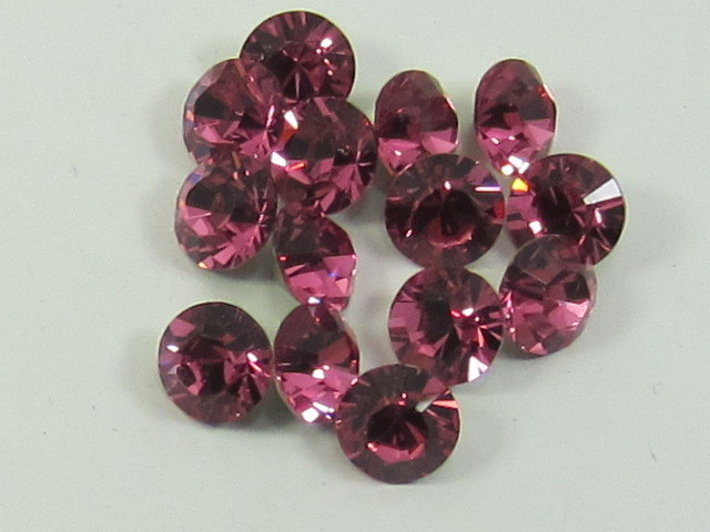 1gr. 32pp ROSE FOILED POINTED BACK European Rhinestones