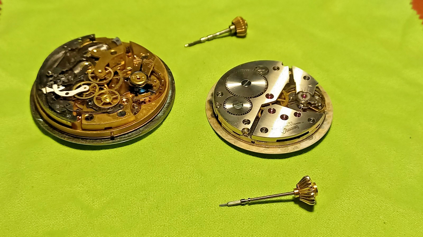 Lot of 2 Eberhard & Co Working Chronograph Pocket Watch Movements + 361-5