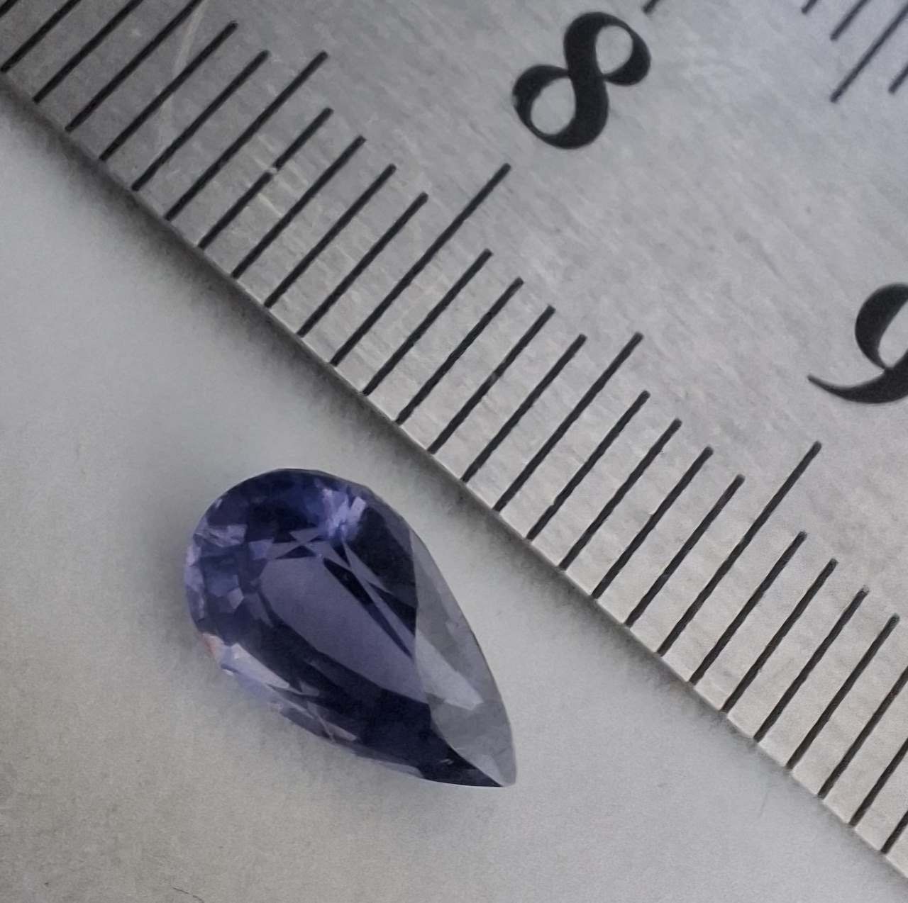 1.38ct FINE Ceylon Purple Sapphire Pear Cut Loose No Heat Treatment Sri Lanka
