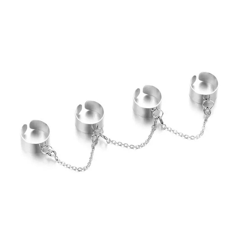 Punk Hip Hop Link Chain Rings For Men/Women Teen Girl Cool Fashion Gothic Rings.