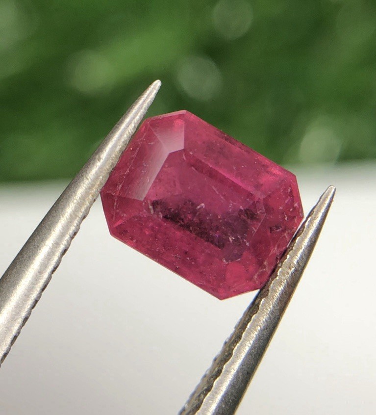 Natural Rubellite Tourmaline 1.05 Ct Emerald Cut Afghanistan Gemstone