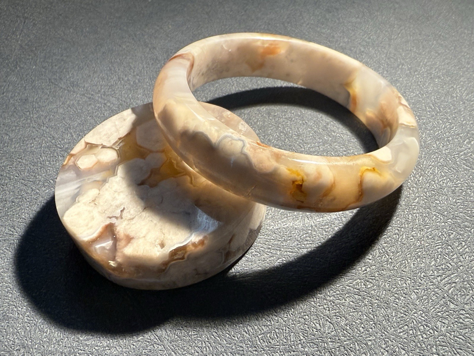 58.3mm Madagascar Sakura Agate Cherry Blossom Bangle/Flowers Blossom