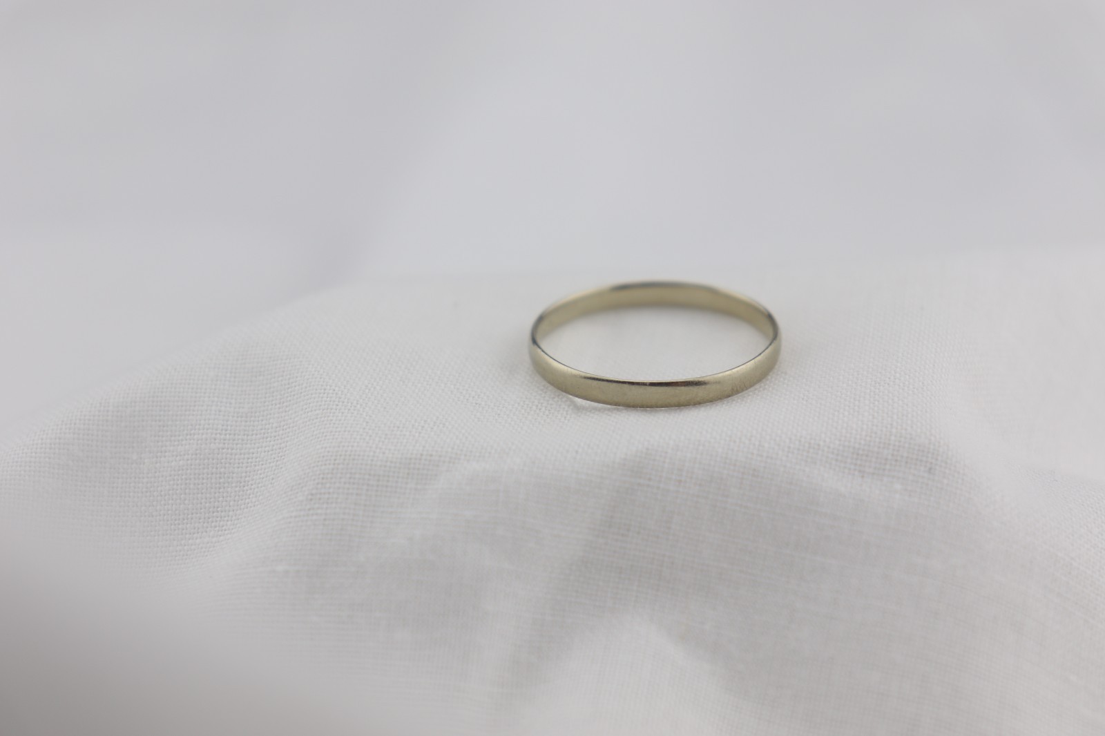Vintage 14K white gold BAND Wedding Thumb Ring 2.5 mm Stack sz 11.25
