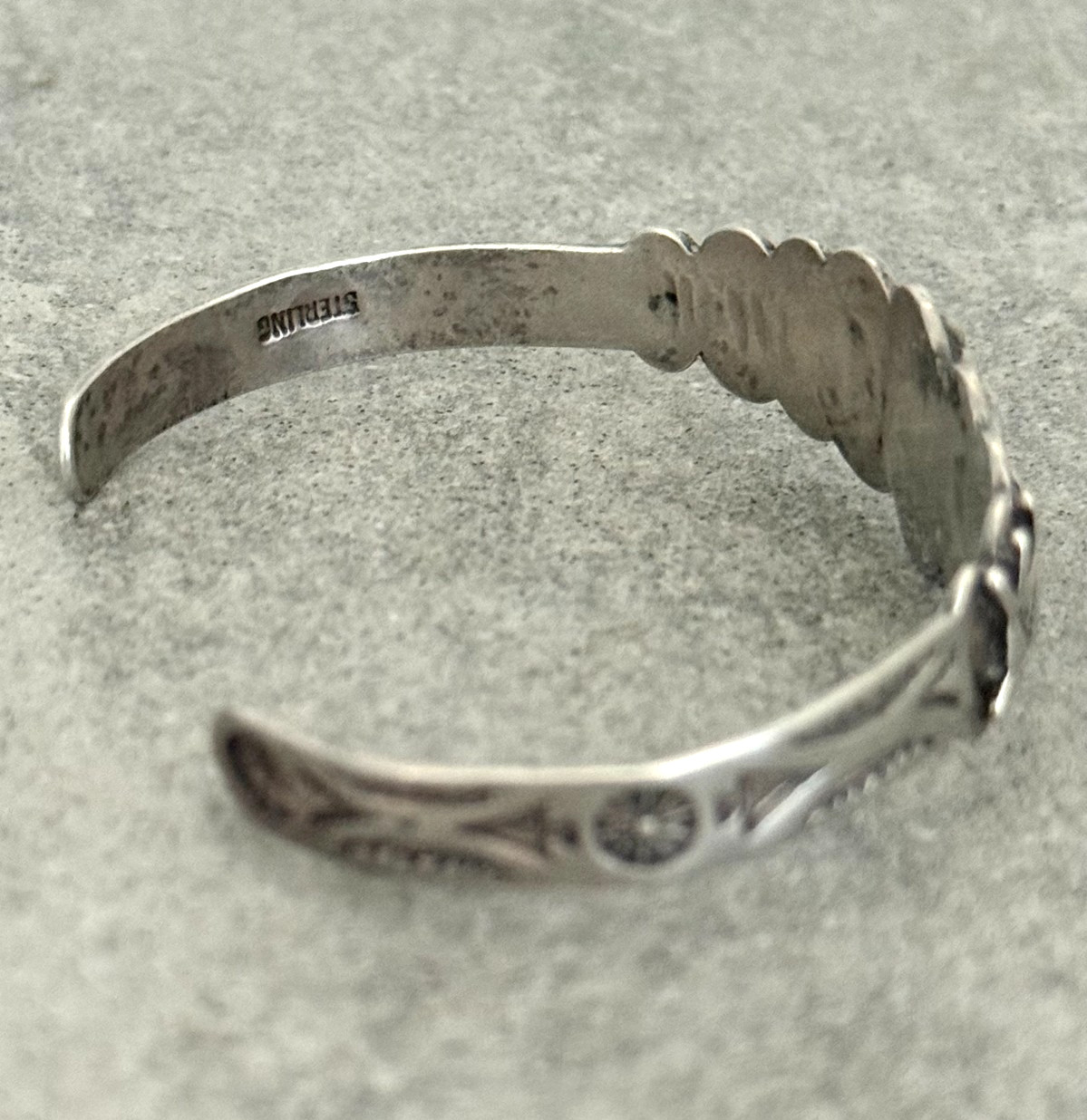 Vintage FRED HARVEY ERA Navajo Turquoise DOG HORSE Sterling Bracelet 6.7 in