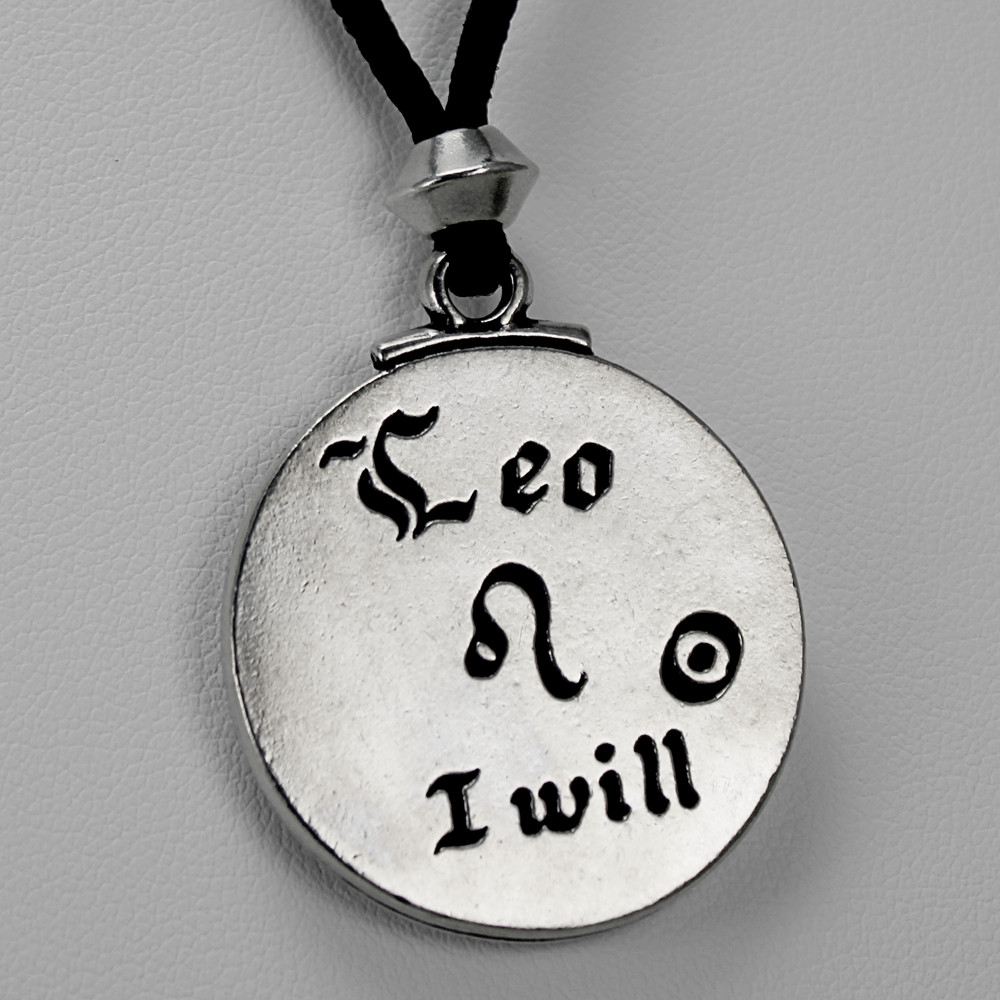 Leo Zodiac Pendant Astrology Necklace Horoscope Pewter Jewelry Talisman