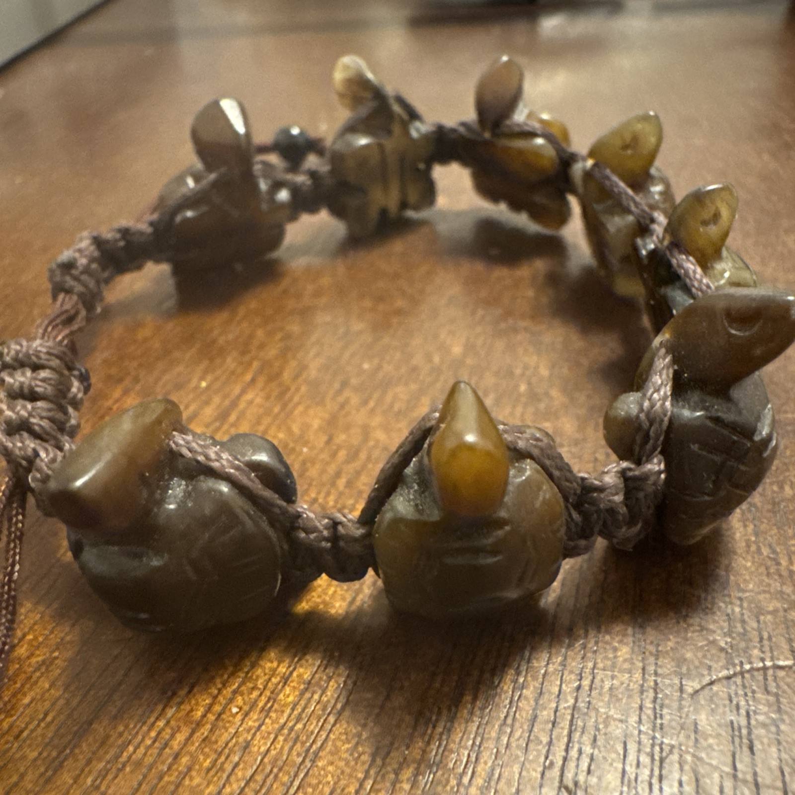 Hand Carved Adjustable Turtle Bracelet-Adjusts 7-9”