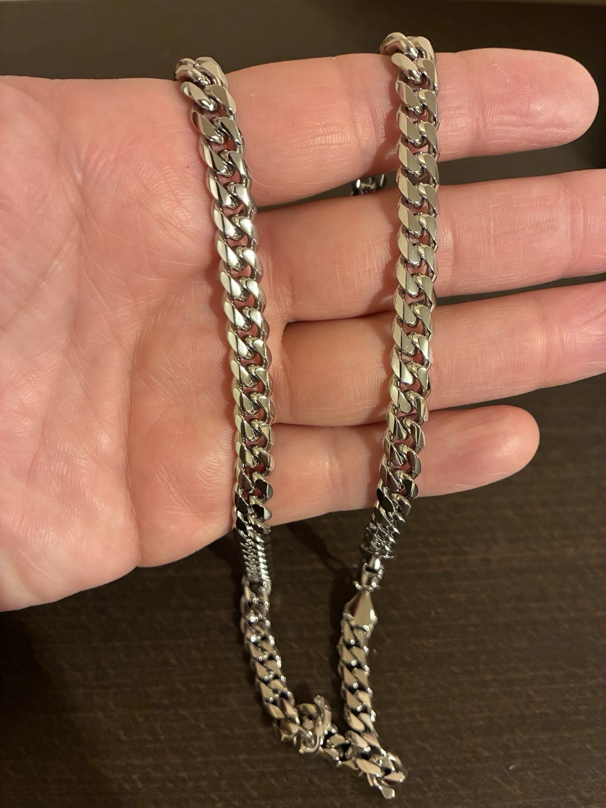 8mm Miami Cuban Chain 14K Gold Bonded over 316L Steel. Never Tarnish, Waterproof