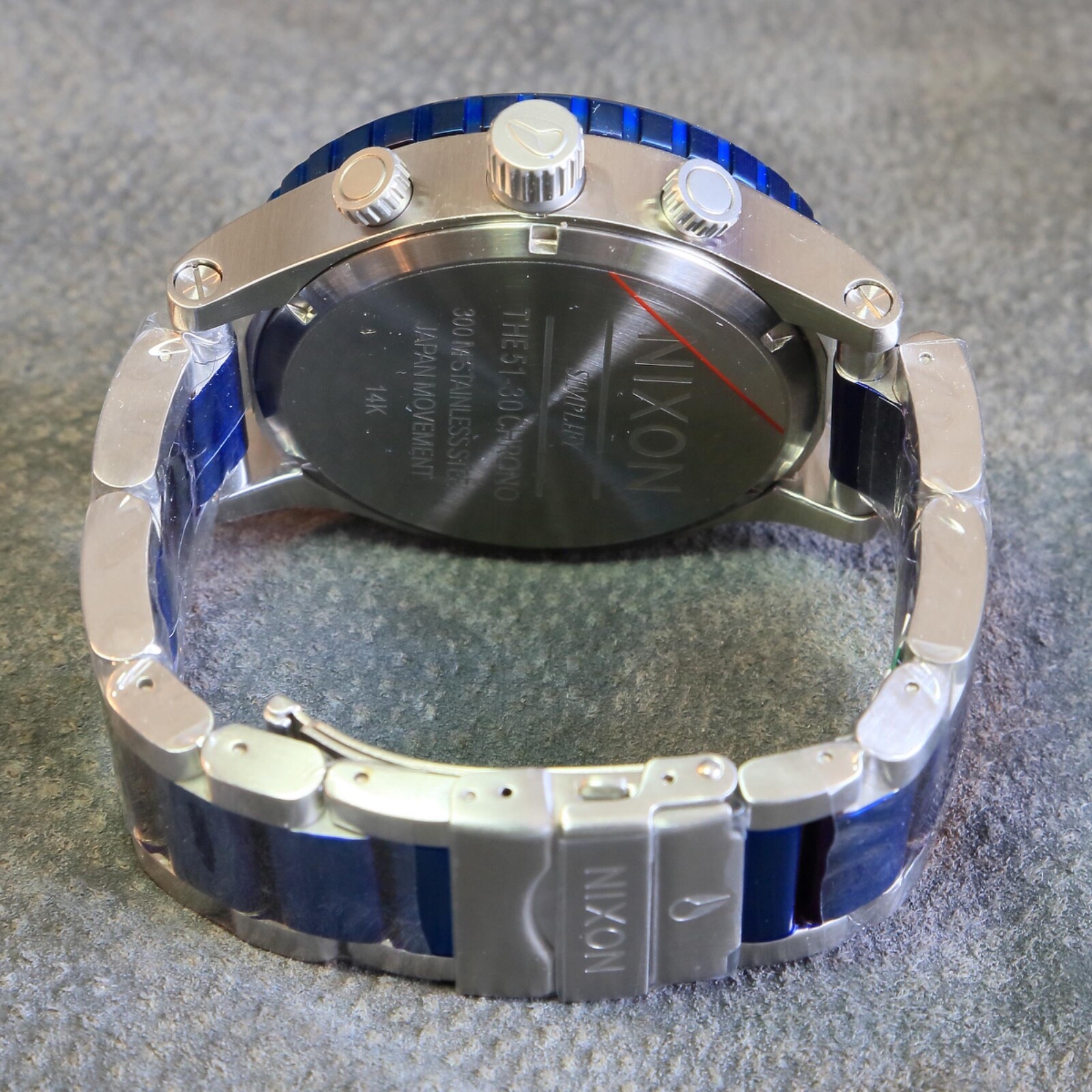 US NEW Authentic NIXON Watch Mens 51-30 CHRONO Blue Sliver A083 NICE GIFT!