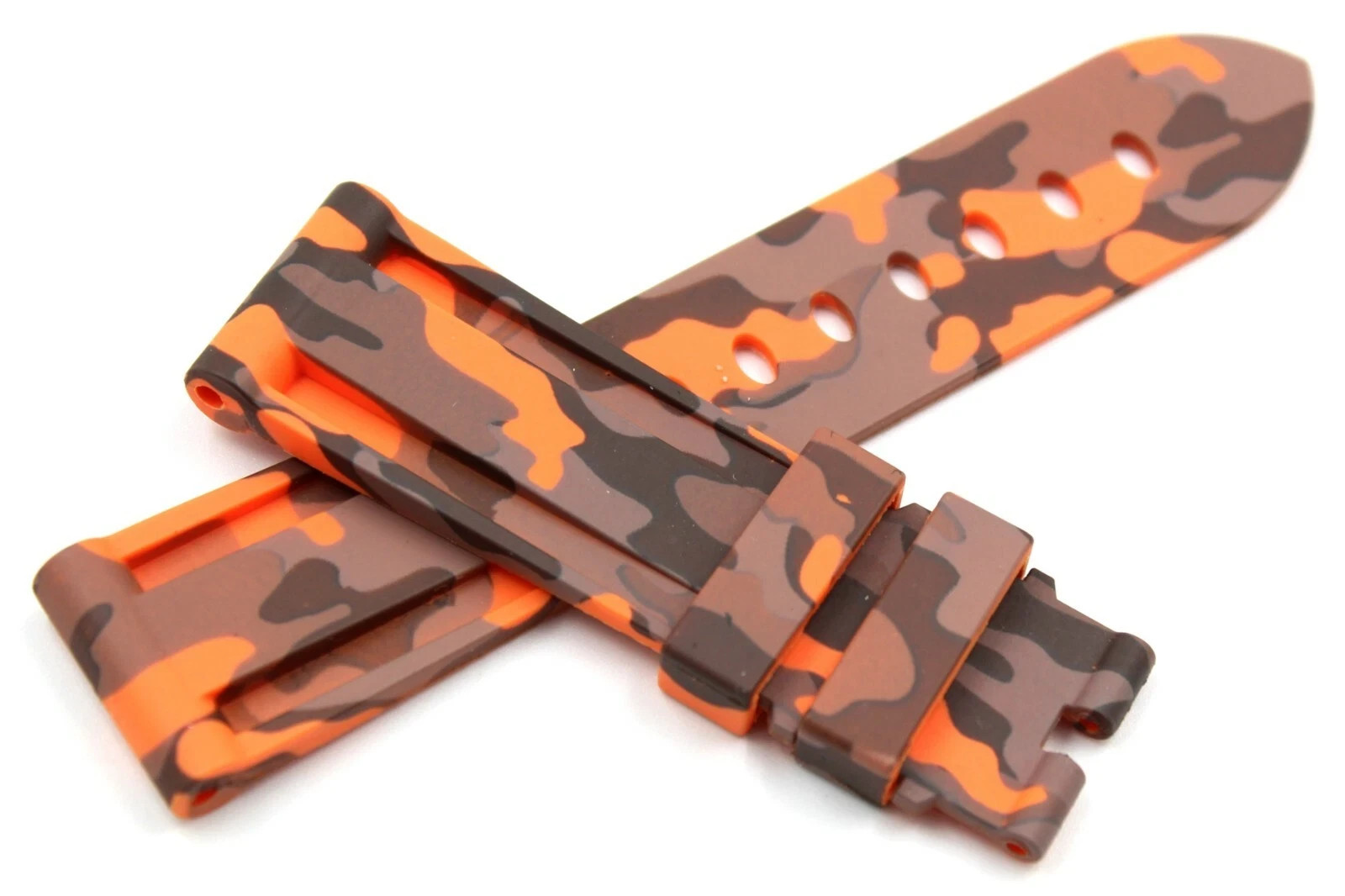 Orange Camouflage Hypoallergenic TPU Silicone Strap Novelty Various Sizes