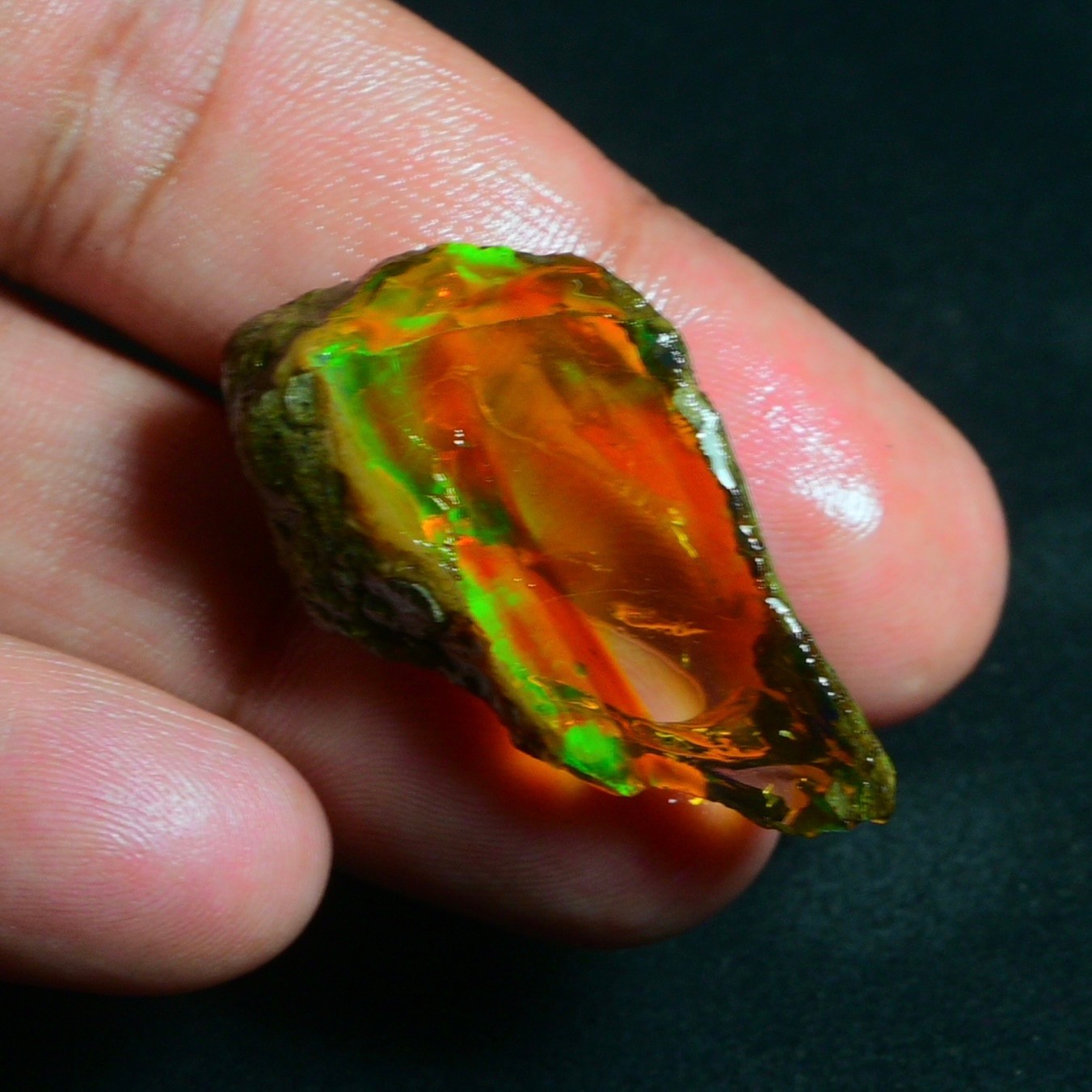Stunning Multi Fire Natural Ethiopian Oil Opal Rough 52.00 Cts Raw Opal Specimen
