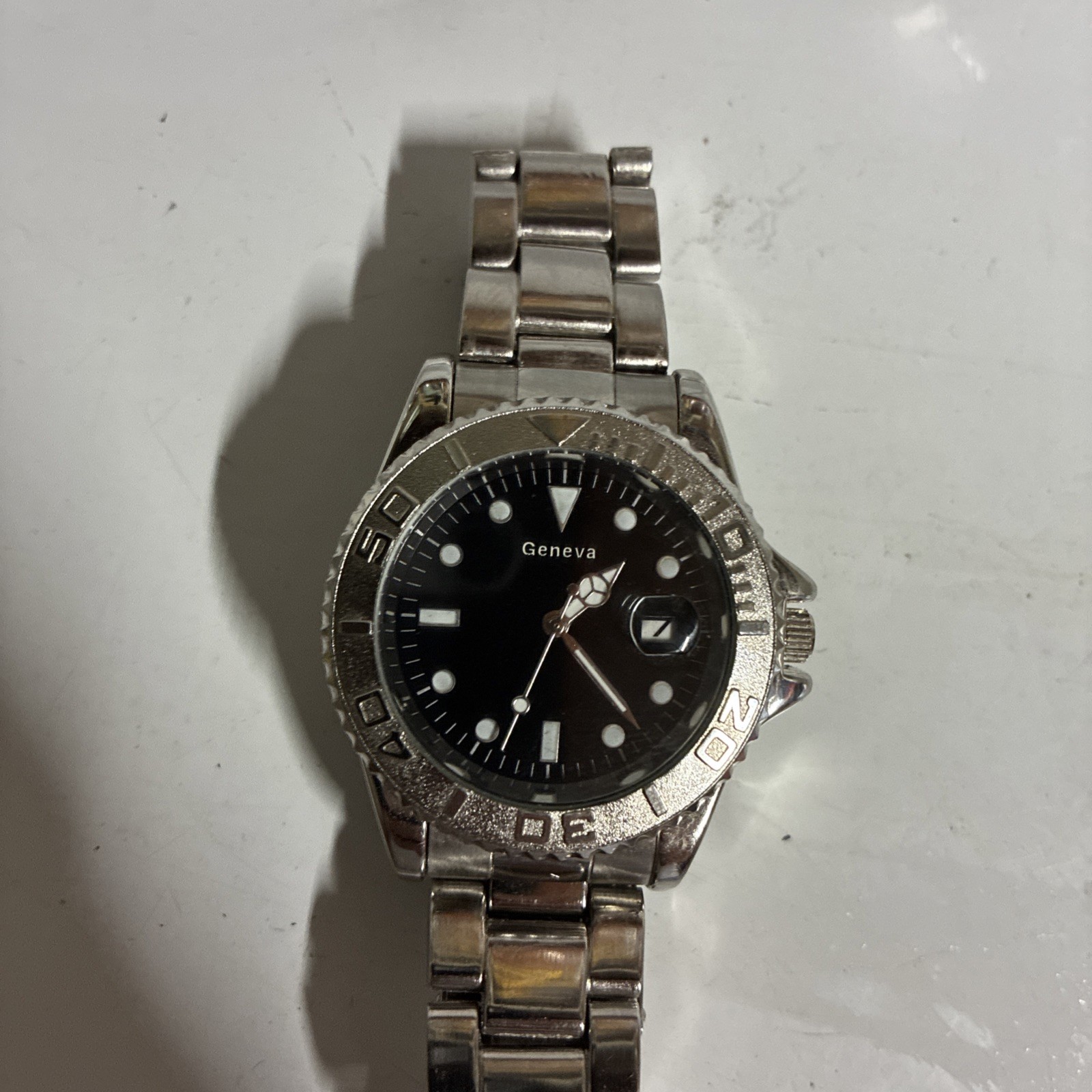 Geneva Calendar Divers Men’s Quartz Watch Stainless Steel
