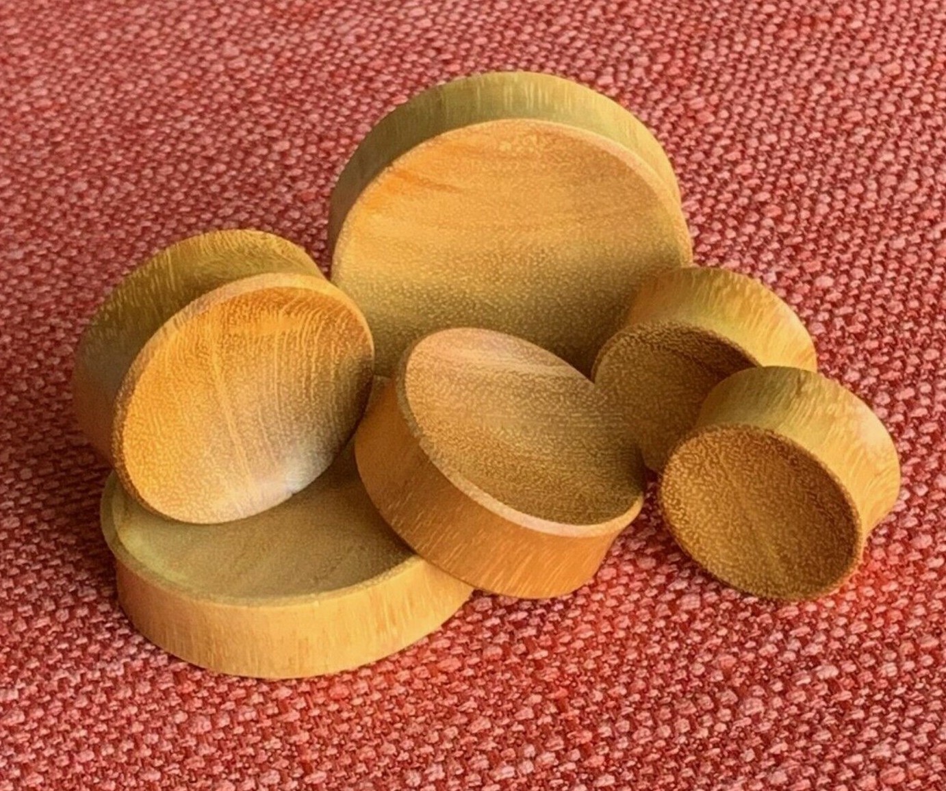 PAIR Concave Jackfruit Wood Plugs Gauges Earlet Organic Body Jewelry Large Sizes