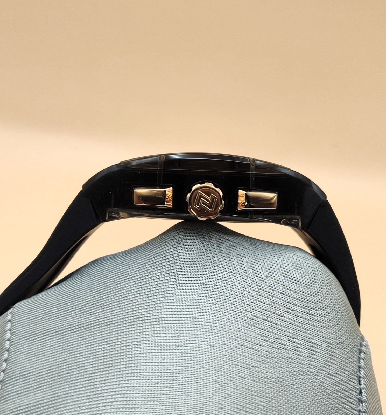 #Rare Naviforce Black Dial Chronograph Analog Refurbished Men’s Wrist Watch