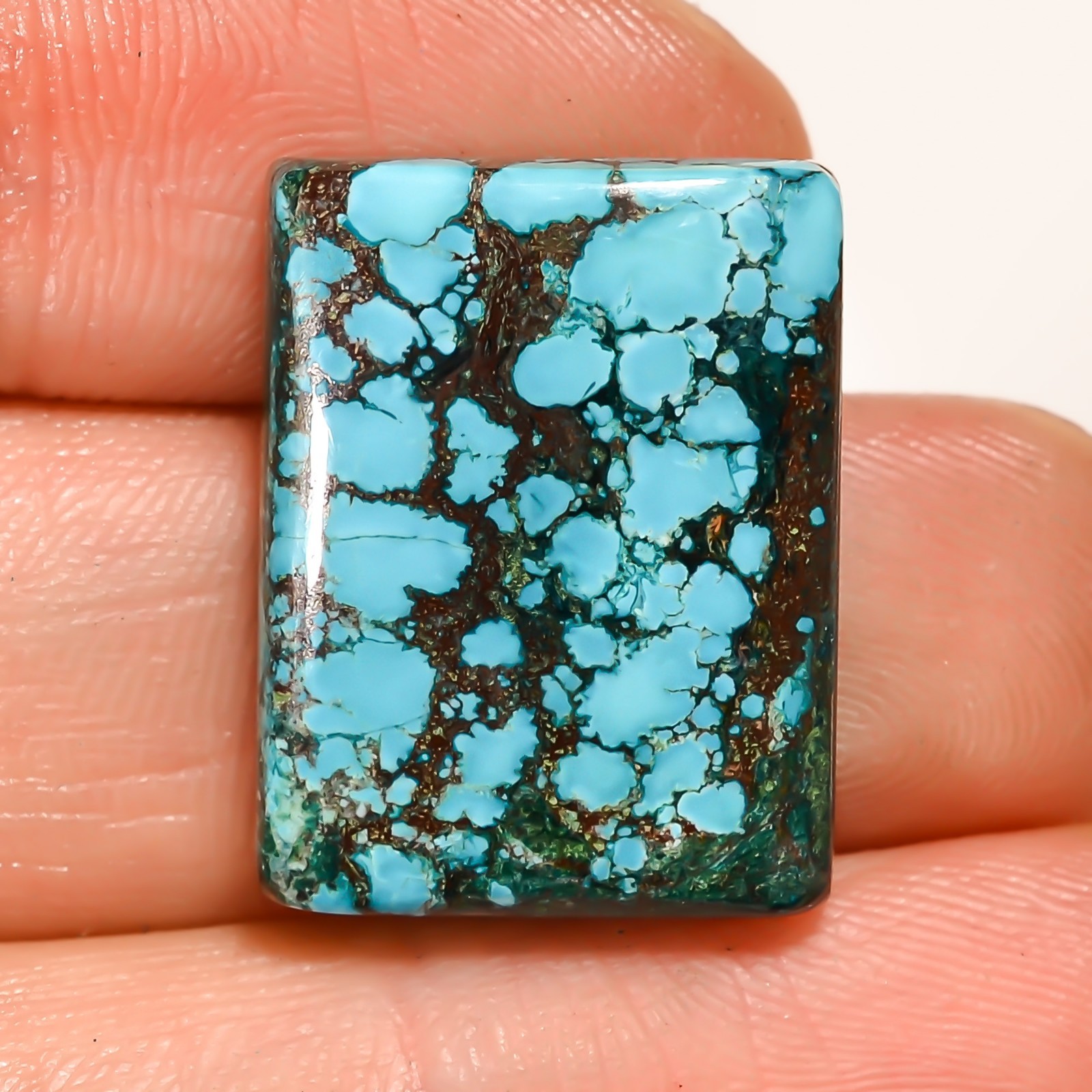 Natural designer Tibet Turquoise Cushion Cabochon Gemstone 22.30 Cts. 16x21x6 mm